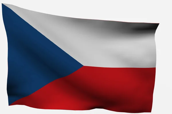 Checa república 3d bandeira — Fotografia de Stock