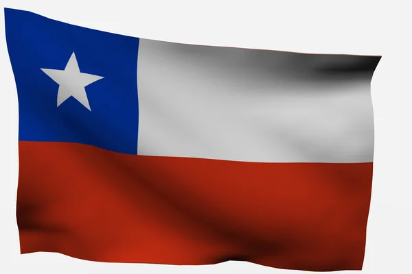Şili 3d bayrağı — Stok fotoğraf