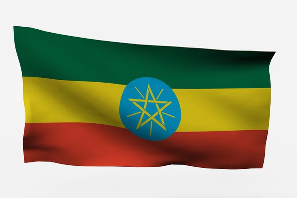 Ефіопія 3d прапор — стокове фото