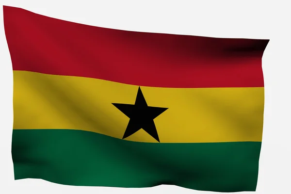 Ghana 3d flagga — Stockfoto