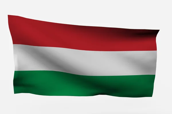 Угорщина 3d прапор — стокове фото