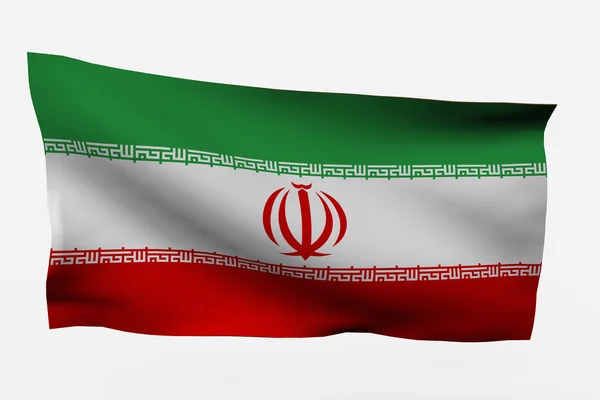 Iranische 3D-Flagge — Stockfoto