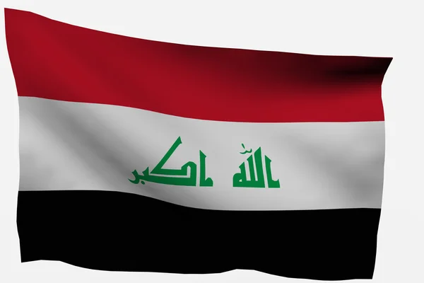 Bandeira iraq 3d — Fotografia de Stock