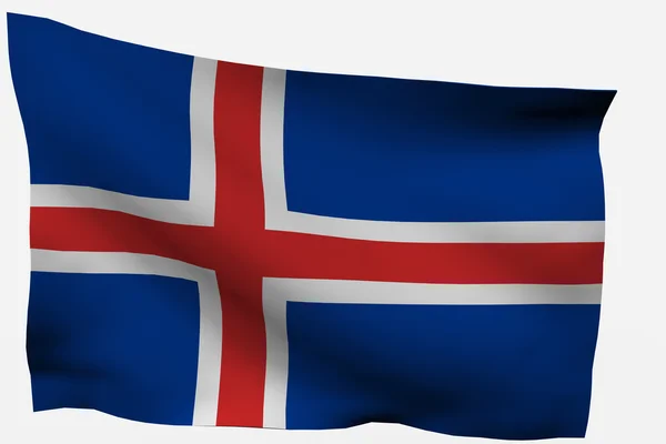 Islande drapeau 3D — Photo