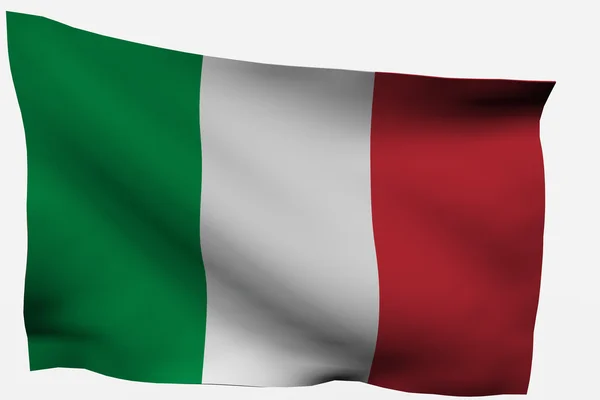 Itália 3d bandeira — Fotografia de Stock