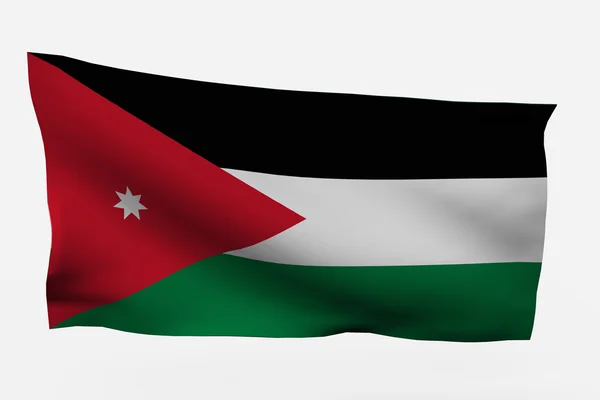 Jordania 3d flag — Stock Photo, Image
