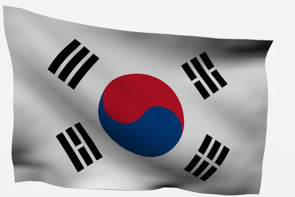 Κορέας 3d σημαία — Φωτογραφία Αρχείου