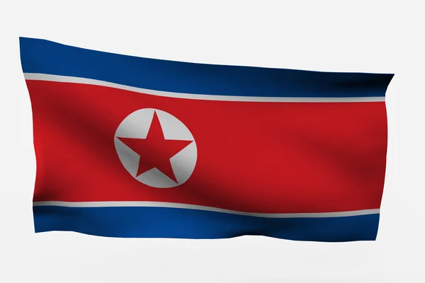 North Ñorea 3d flag — Stock Photo, Image
