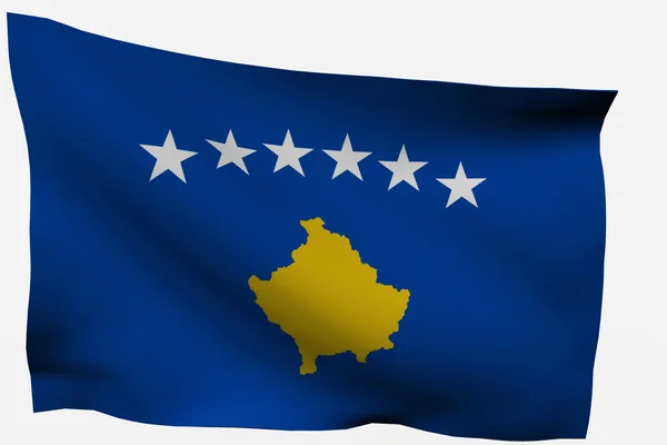 Kosovo bandera 3d — Foto de Stock