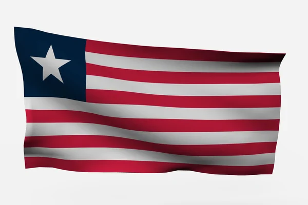 stock image Liberia 3d flag