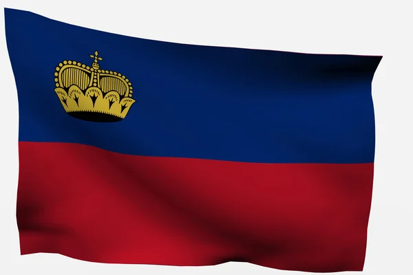 Liechtenstein 3d zászló — Stock Fotó