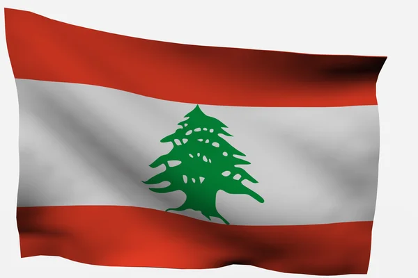 Ліван 3d прапор — стокове фото