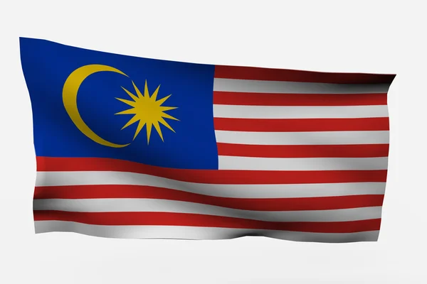 Malaysia 3D-Flagge — Stockfoto