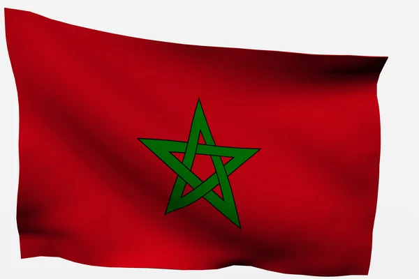 3D-vlag van Marokko — Stockfoto
