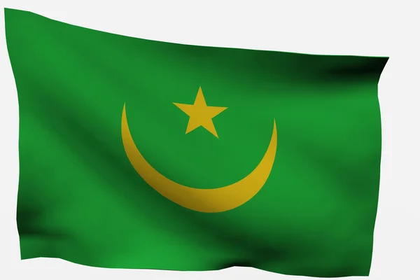 3d σημαία της Μαυριτανίας — Φωτογραφία Αρχείου