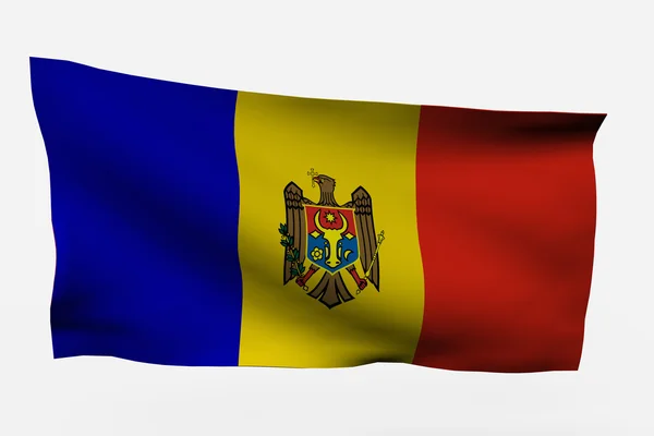 Moldavien 3d flagga — Stockfoto