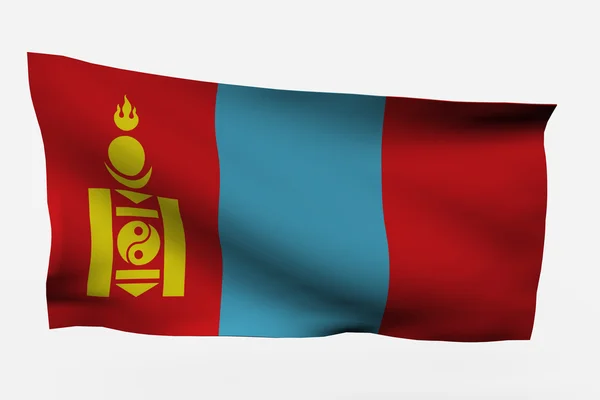 Bandeira 3d da Mongólia — Fotografia de Stock