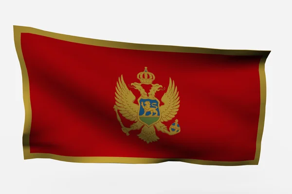Чорногорія 3d прапор — стокове фото