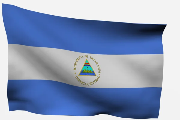 3d Vlajka Nikaraguy — Stock fotografie