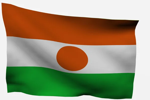 3d vlajka Nigeru — Stock fotografie