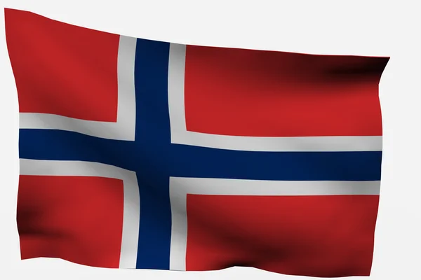 Norge 3d flagga — Stockfoto