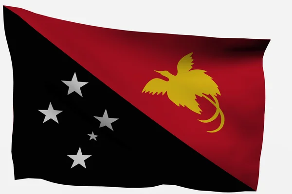 New Guinea 3d flag — Stock Photo, Image
