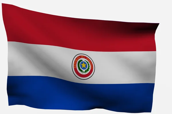 3d vlajka Paraguaye — Stock fotografie