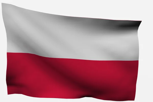 Lengyelország 3d zászló — Stock Fotó