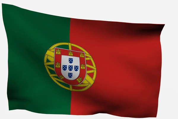 Portugiesische 3D-Flagge — Stockfoto
