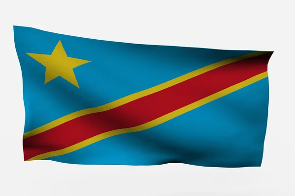 Dem rep Kongo 3d bayrağı — Stok fotoğraf