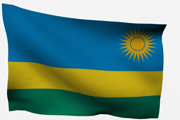 Ruanda 3d bayrağı — Stok fotoğraf