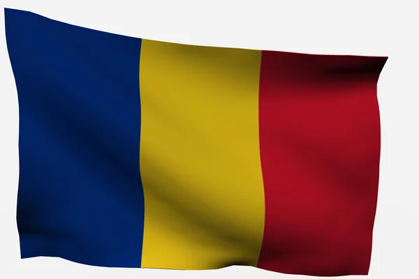 Rumänien 3D-Flagge — Stockfoto