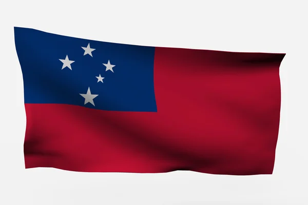 Samoa bandera 3d — Foto de Stock