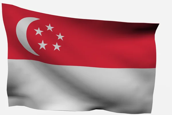 Singapur 3d vlajky — Stock fotografie