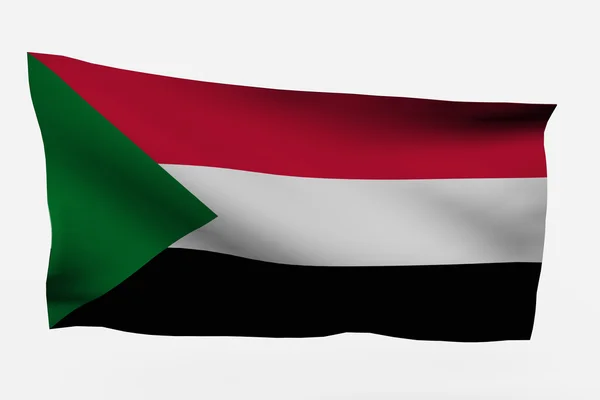 Sudan 3d flag — Stock Photo, Image