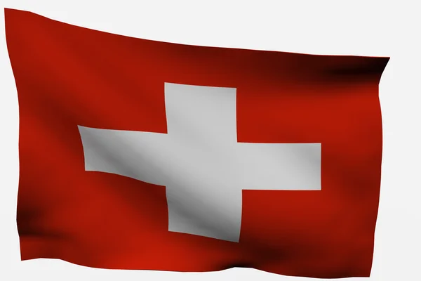 Швейцарія 3d прапор — стокове фото