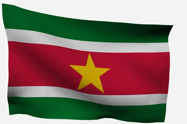 3D-vlag van Suriname — Stockfoto