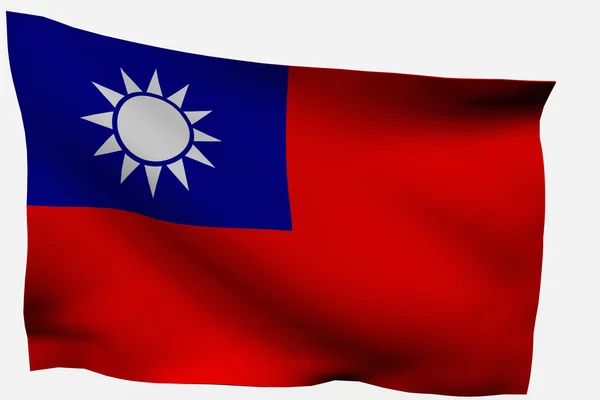 Taiwan 3d flag — Stock Photo, Image