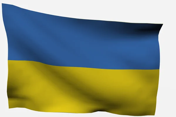 Ucrania bandera 3d — Foto de Stock
