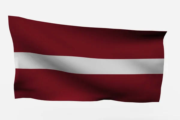 Letonya 3d bayrağı - Stok İmaj