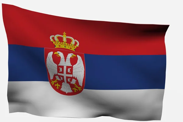 Третий флаг Сербии Стоковая Картинка