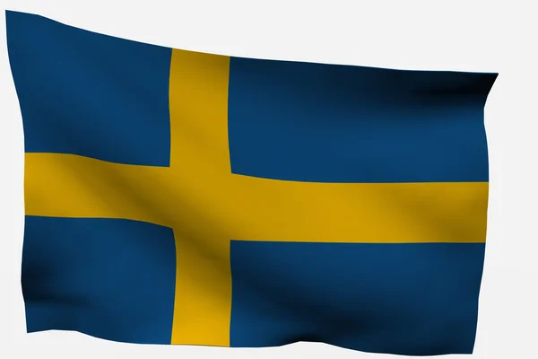 3d σημαία Σουηδίας Εικόνα Αρχείου