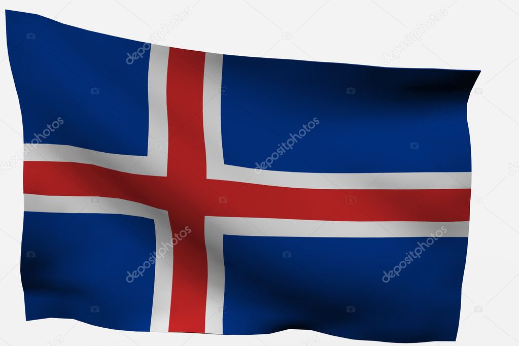 Iceland 3D flag