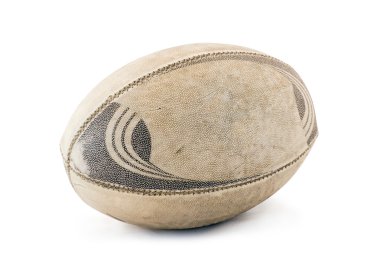 Worn Rugby Ball with Clipping Path clipart