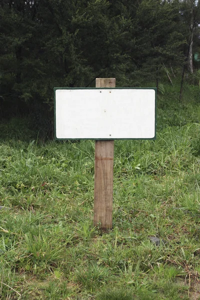 Signo en blanco en hierba —  Fotos de Stock