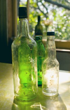 Old glass bottles clipart