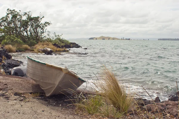 Човни на острові Rangitoto — стокове фото