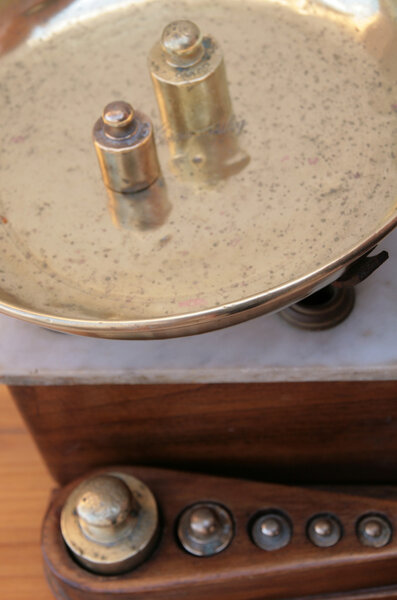 Antique scale, close-up