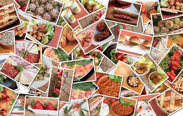 Italiaans eten collage — Stockfoto