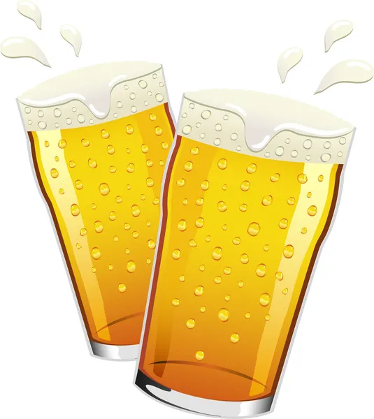Vecteur pintes de toasts de bière — Image vectorielle